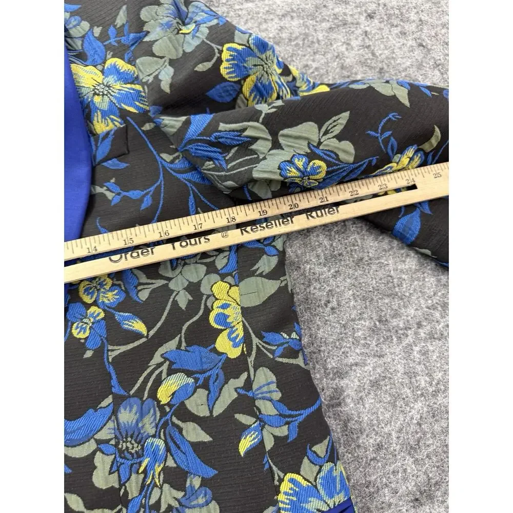 Pietro Scarlatti Mens Suit Tuxedo US 38 EU 48 Floral Blazer Vest Pants Blue T4